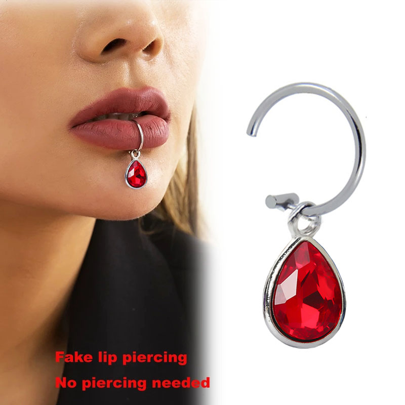 Body Jewelry Lip Ring - Faux Piercing en Acier Inoxydable, 1