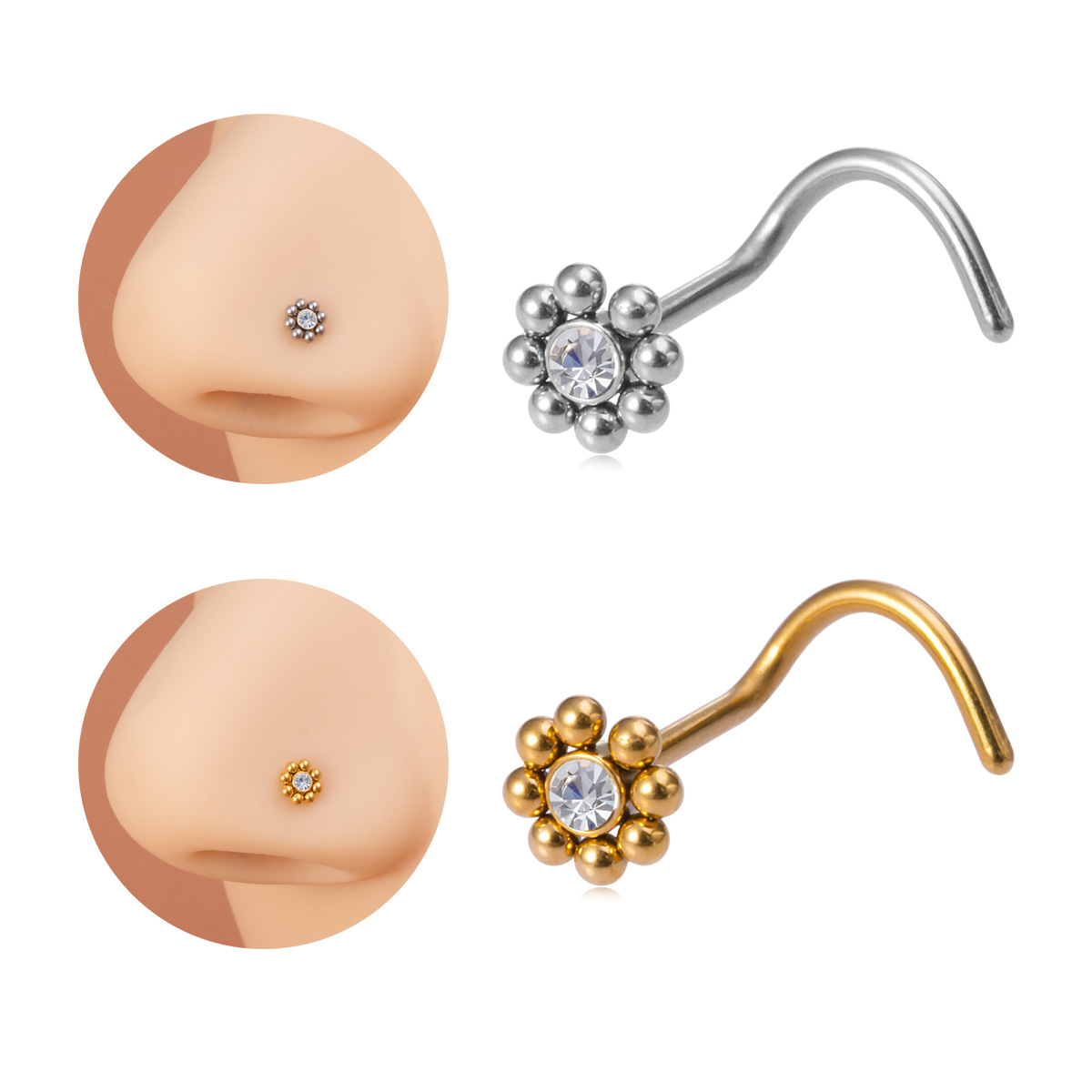 Nostril Screw Pin - 1 pièce de piercing de nez