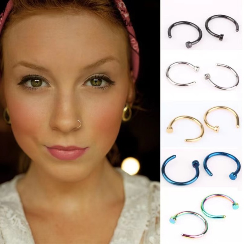 Body Jewelry Lip Ring - Lot de 6 faux anneaux de