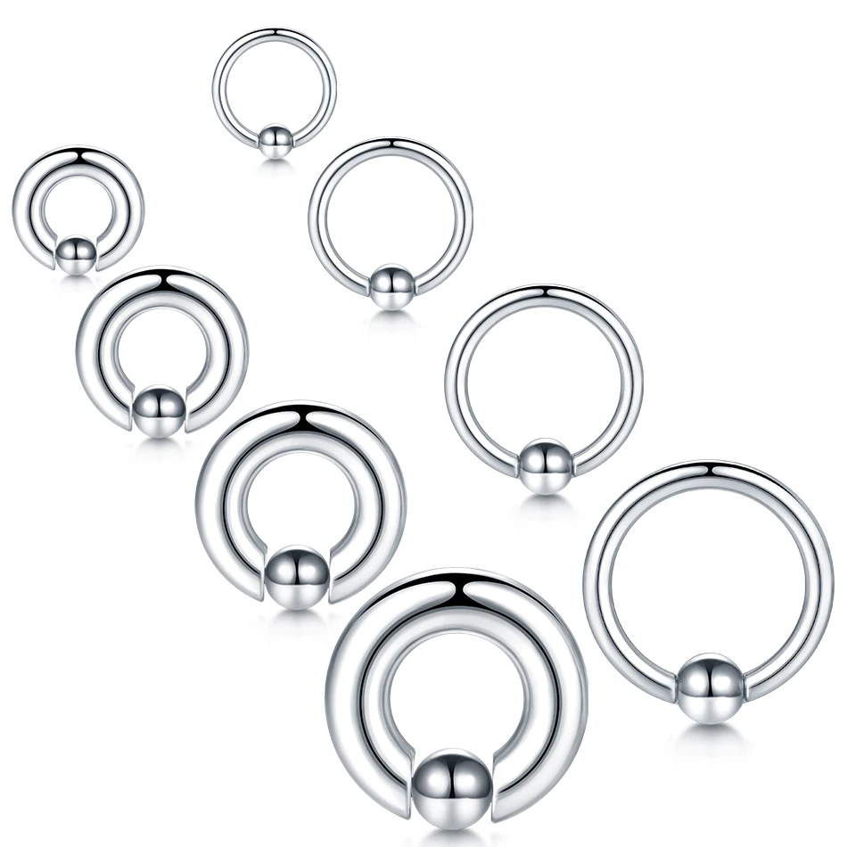 Body Jewelry Ear Gauges - Anneau de perle captive en acier