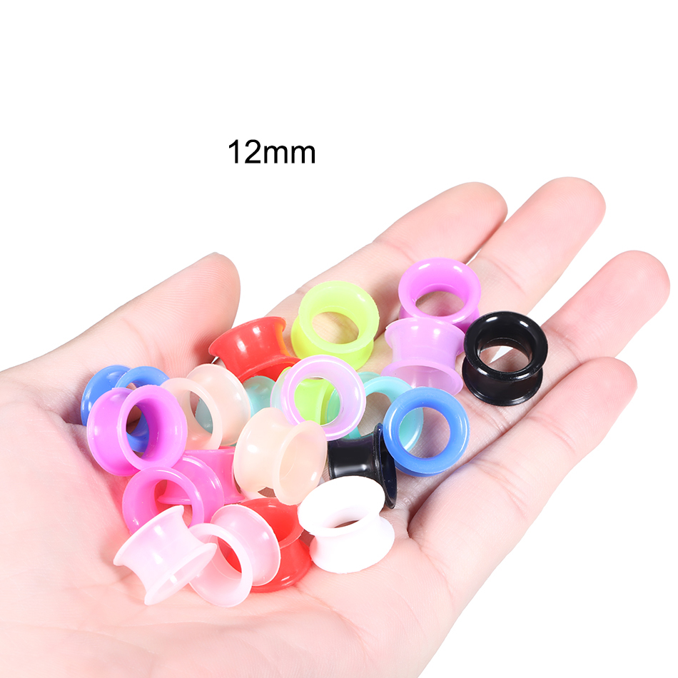 Body Jewelry Ear Gauges - Jauges d'oreille en Silicone, 24 pièces,
