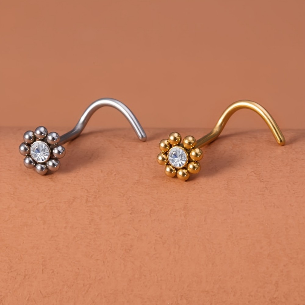 Nostril Screw Pin - 1pc en forme de fleur vis