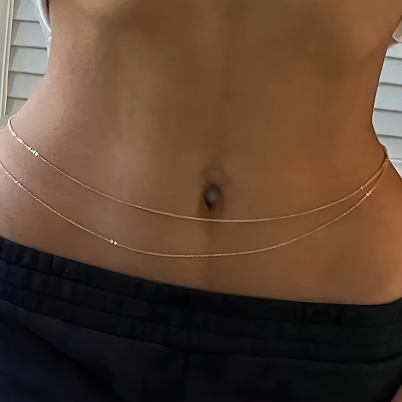 Body Jewelry Gold - Ceinture chaîne en métal doré à