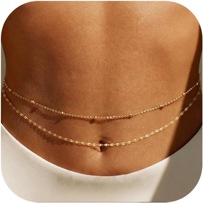 Body Jewelry Gold - Chaîne de taille plaquée or 14K