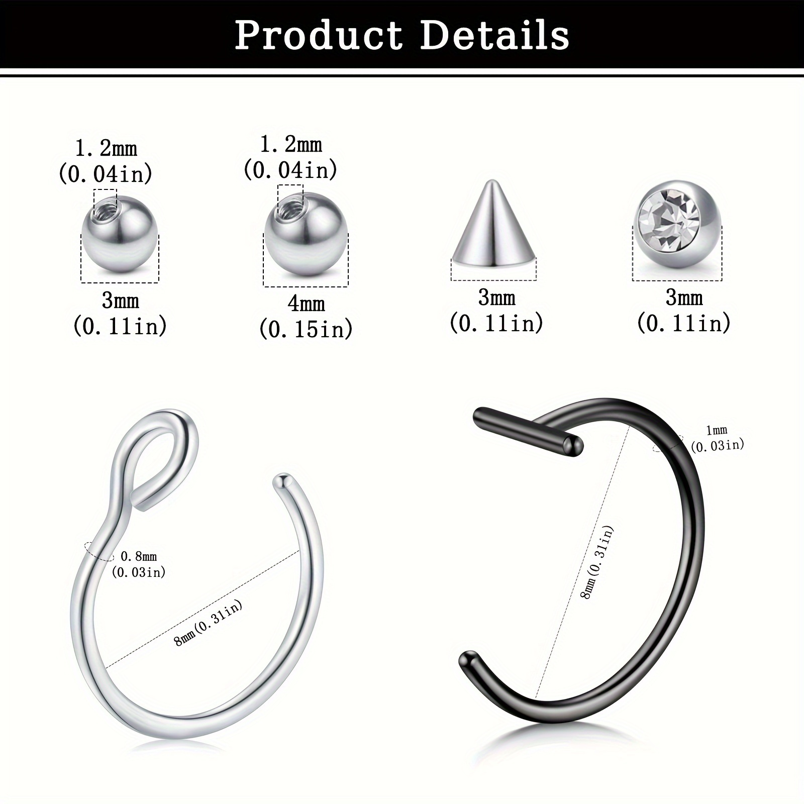 Faux piercings, faux anneaux d - Body Jewelry Lip Ring avis et prix