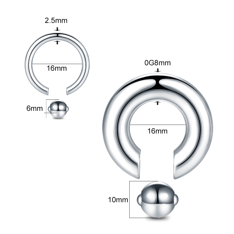 Anneau de perle captive en aci - Body Jewelry Ear Gauges avis et prix