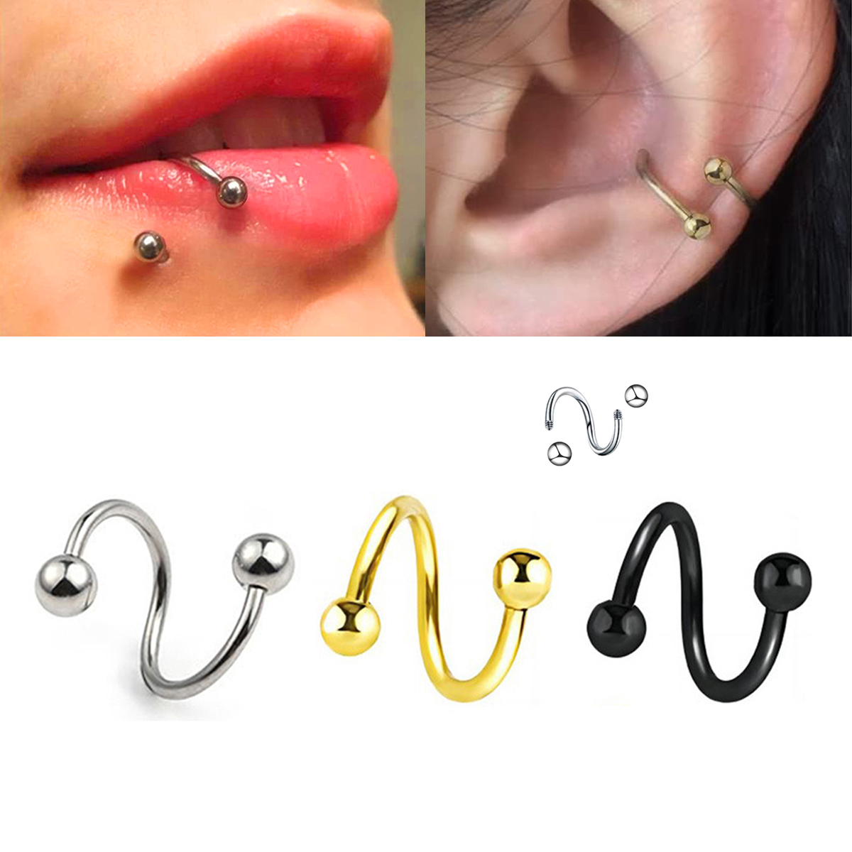 Boucles d'oreilles en spirale  - Body Jewelry Lip Ring avis et prix