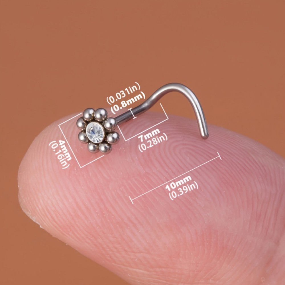1pc en forme de fleur vis nez  - Nostril Screw Pin avis et prix