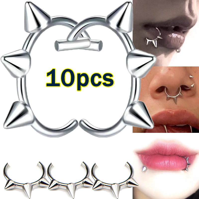 Faux rivet en forme de C en ac - Body Jewelry Lip Ring avis et prix