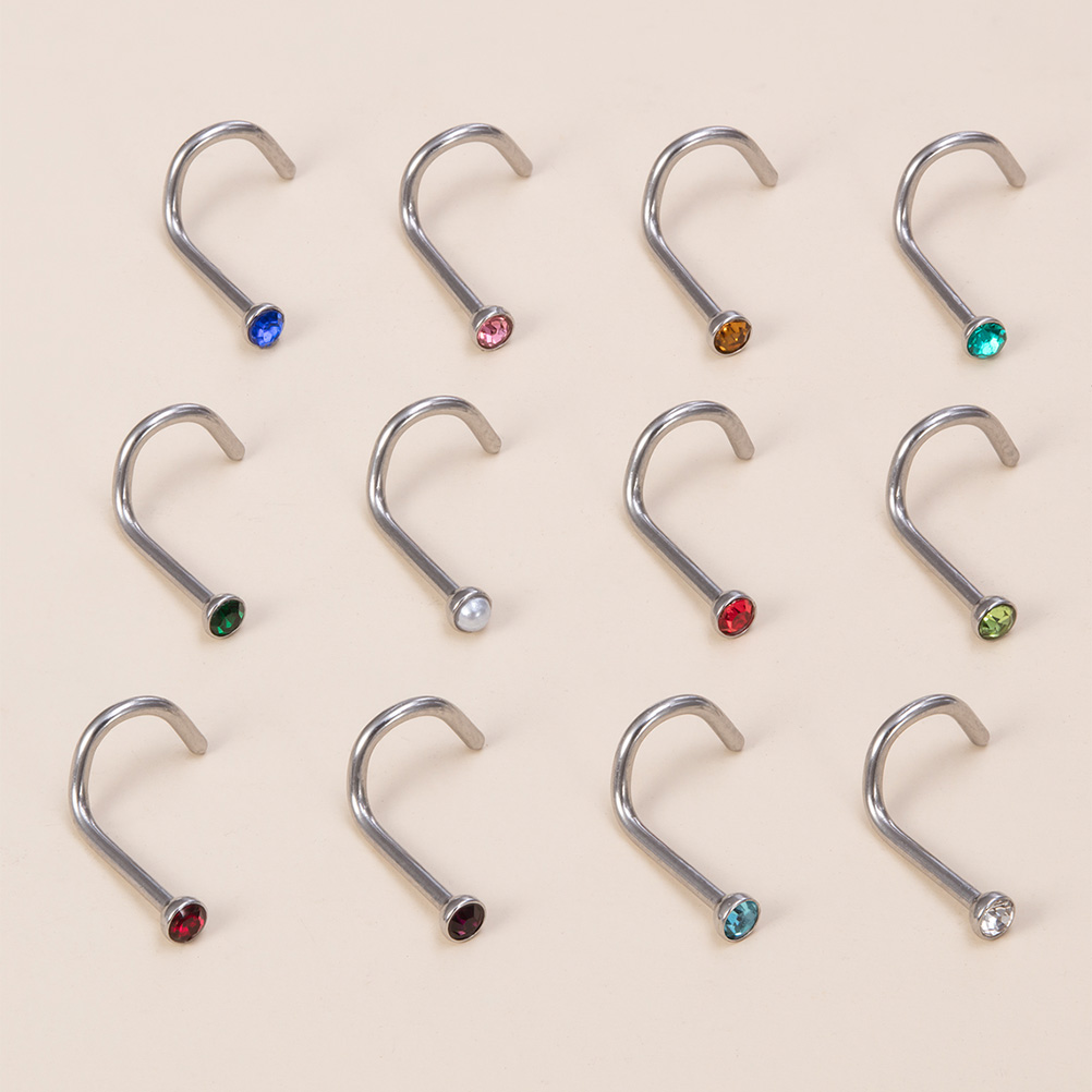 12 pièces pierre de naissance  - Nostril Screw Pin avis et prix