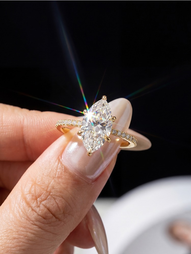 Bague de luxe en moissanite vé - Body Jewelry High Quality avis et prix