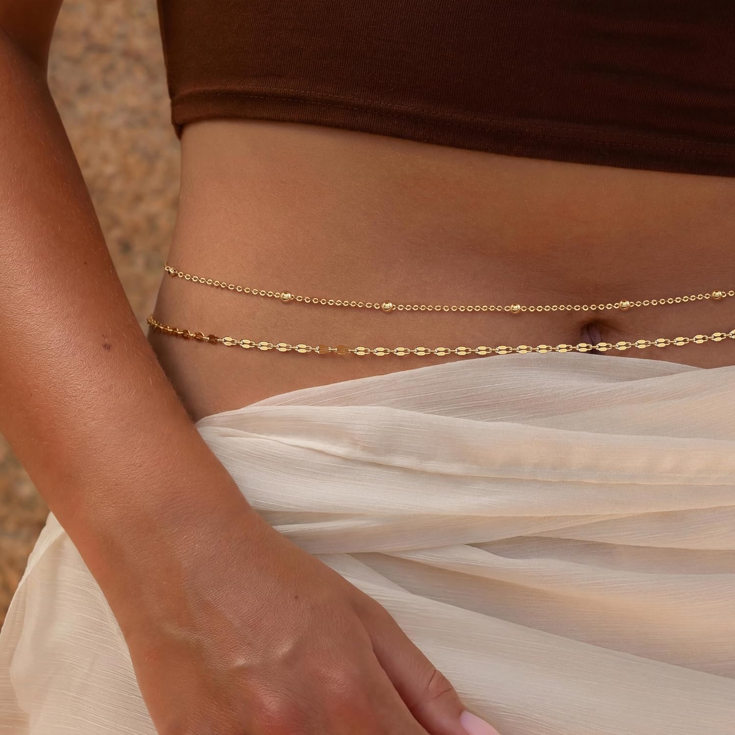 Chaîne de taille plaquée or 14 - Body Jewelry Gold avis et prix